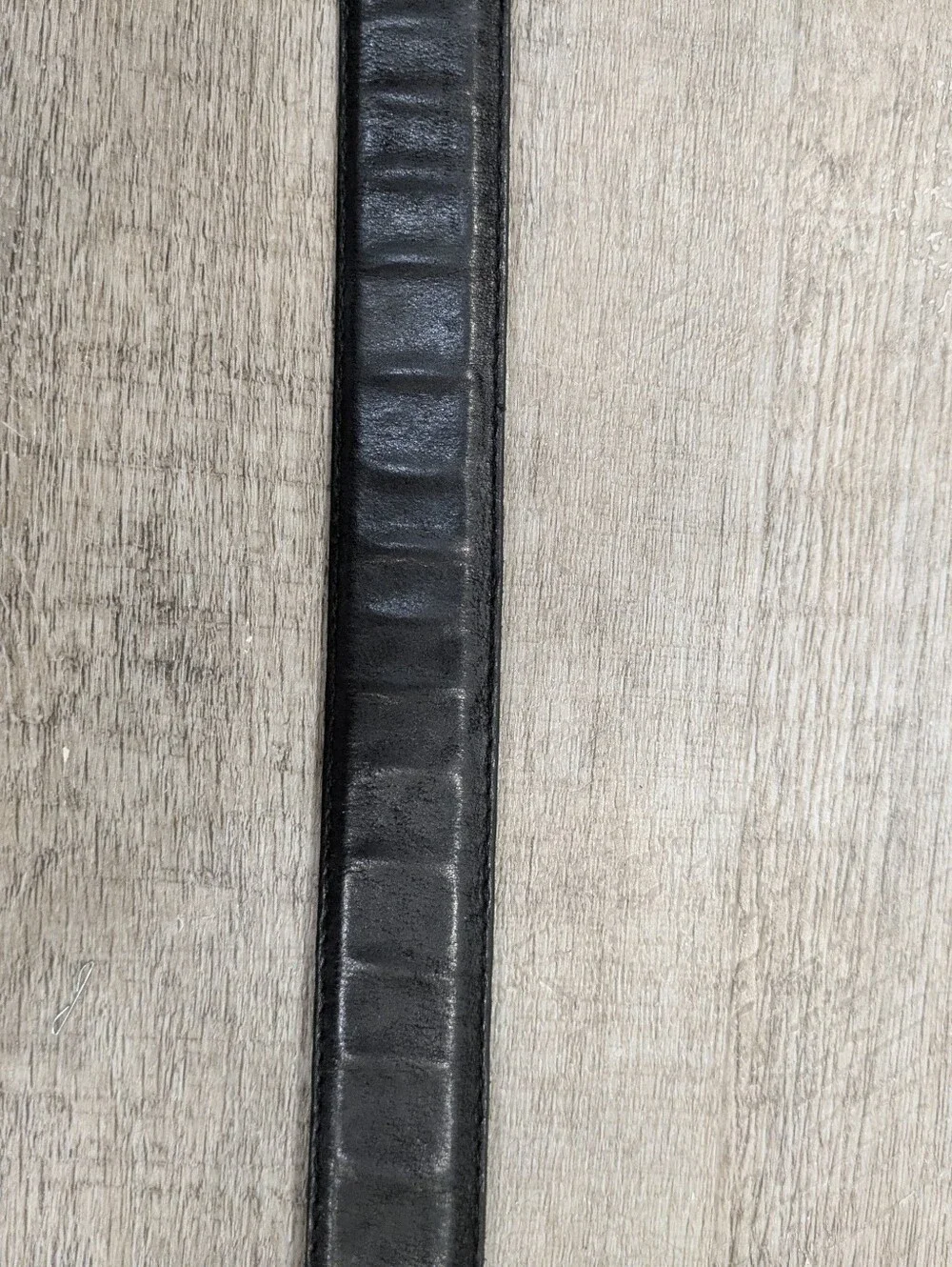 Vintage Avignon Gold Buckle Black Genuine Leather Belt